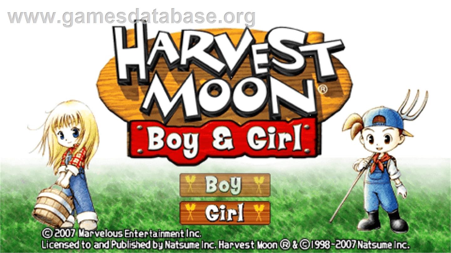 Harvest Moon - Boy And Girl - Sony PSP - Artwork - Title Screen