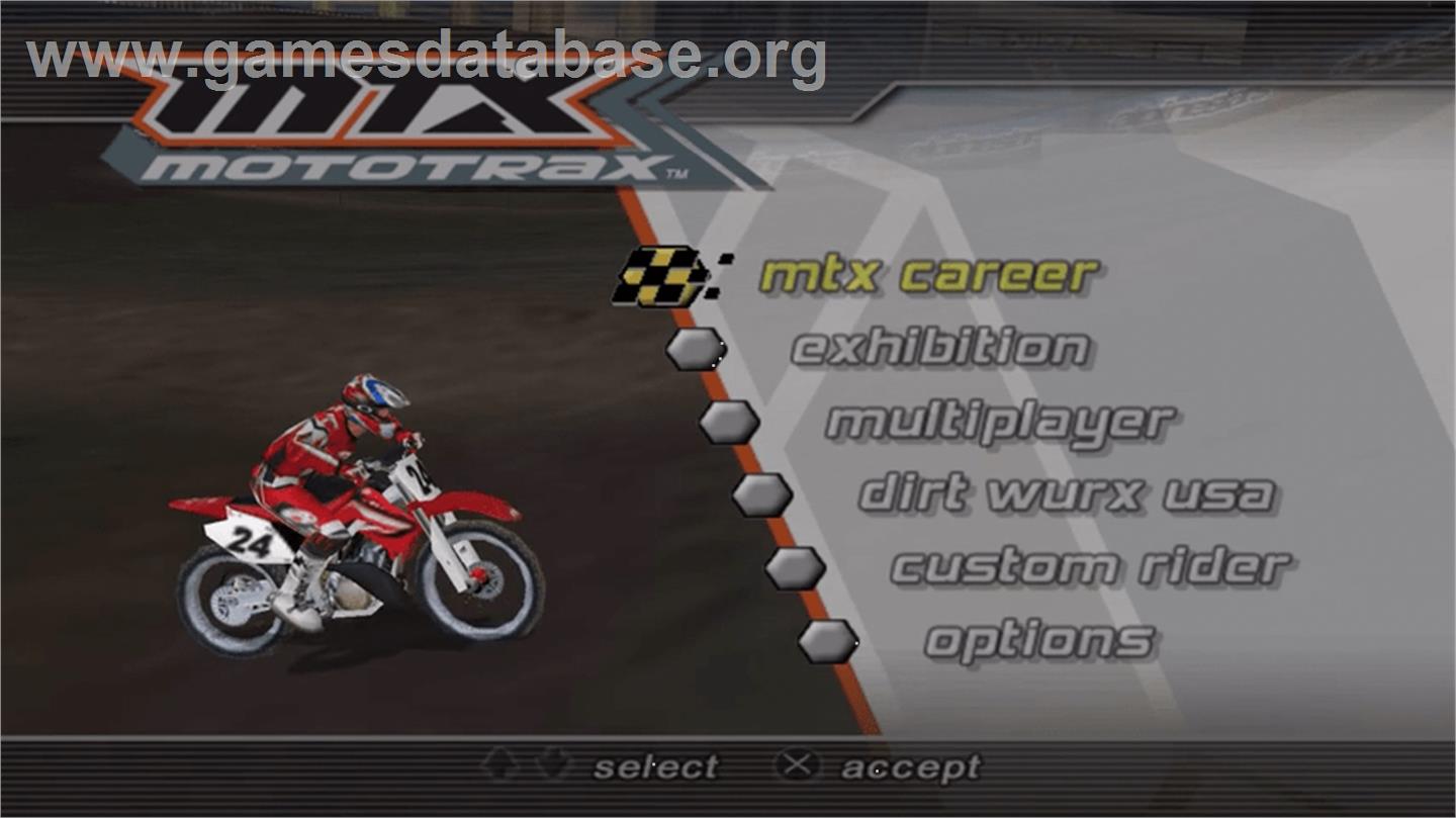 MTX Mototrax - Sony PSP - Artwork - Title Screen