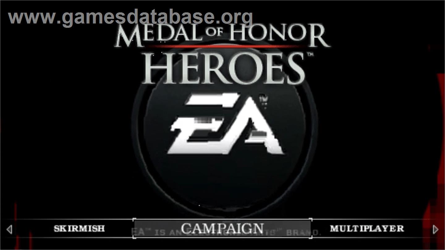 Medal of Honor: Heroes - Sony PSP - Artwork - Title Screen