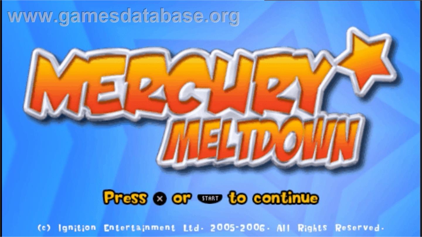 Mercury Meltdown - Sony PSP - Artwork - Title Screen