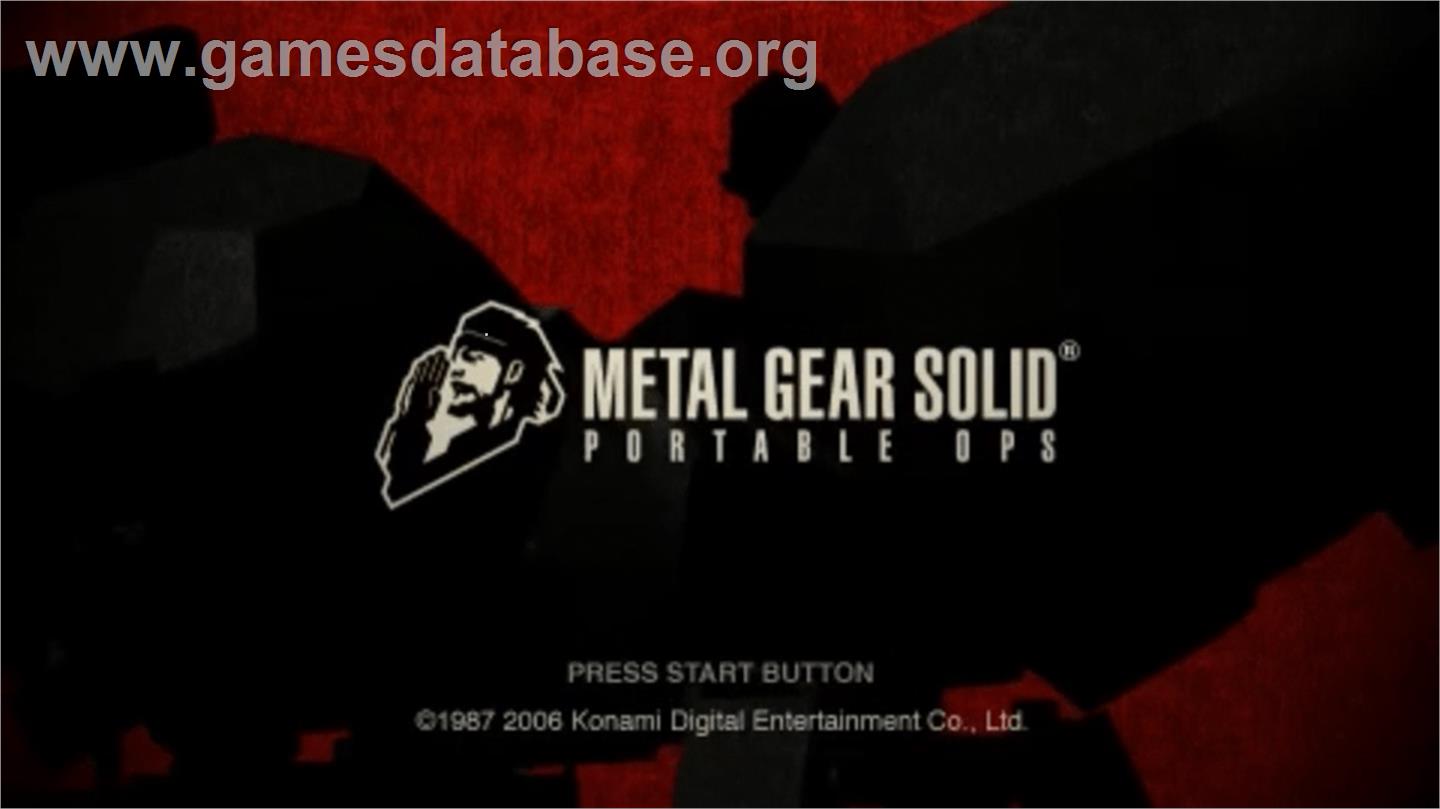 Metal Gear Solid: Portable Ops - Sony PSP - Artwork - Title Screen