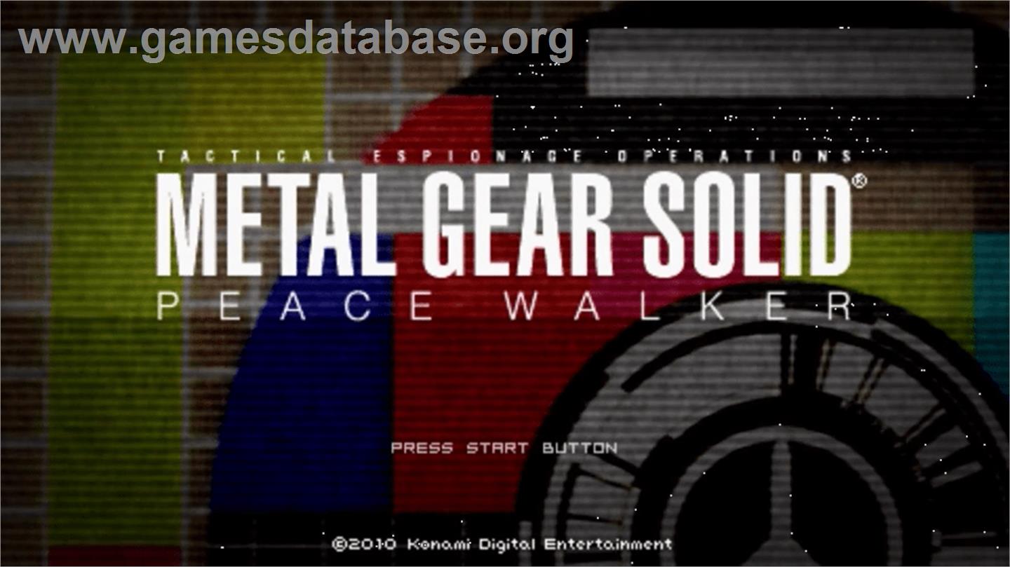Metal Gear Solid - Peace Walker - Sony PSP - Artwork - Title Screen