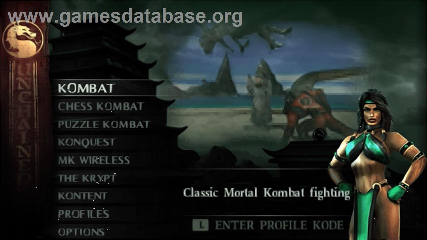 Mortal Kombat: Unchained - Sony PSP - Artwork - Title Screen