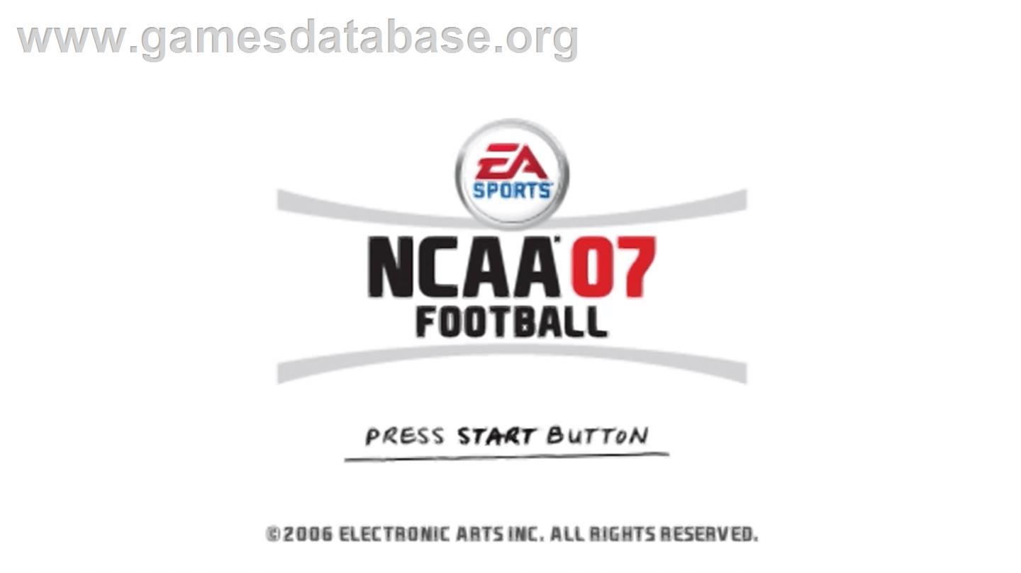 NCAA Football 7 - Sony PSP - Artwork - Title Screen