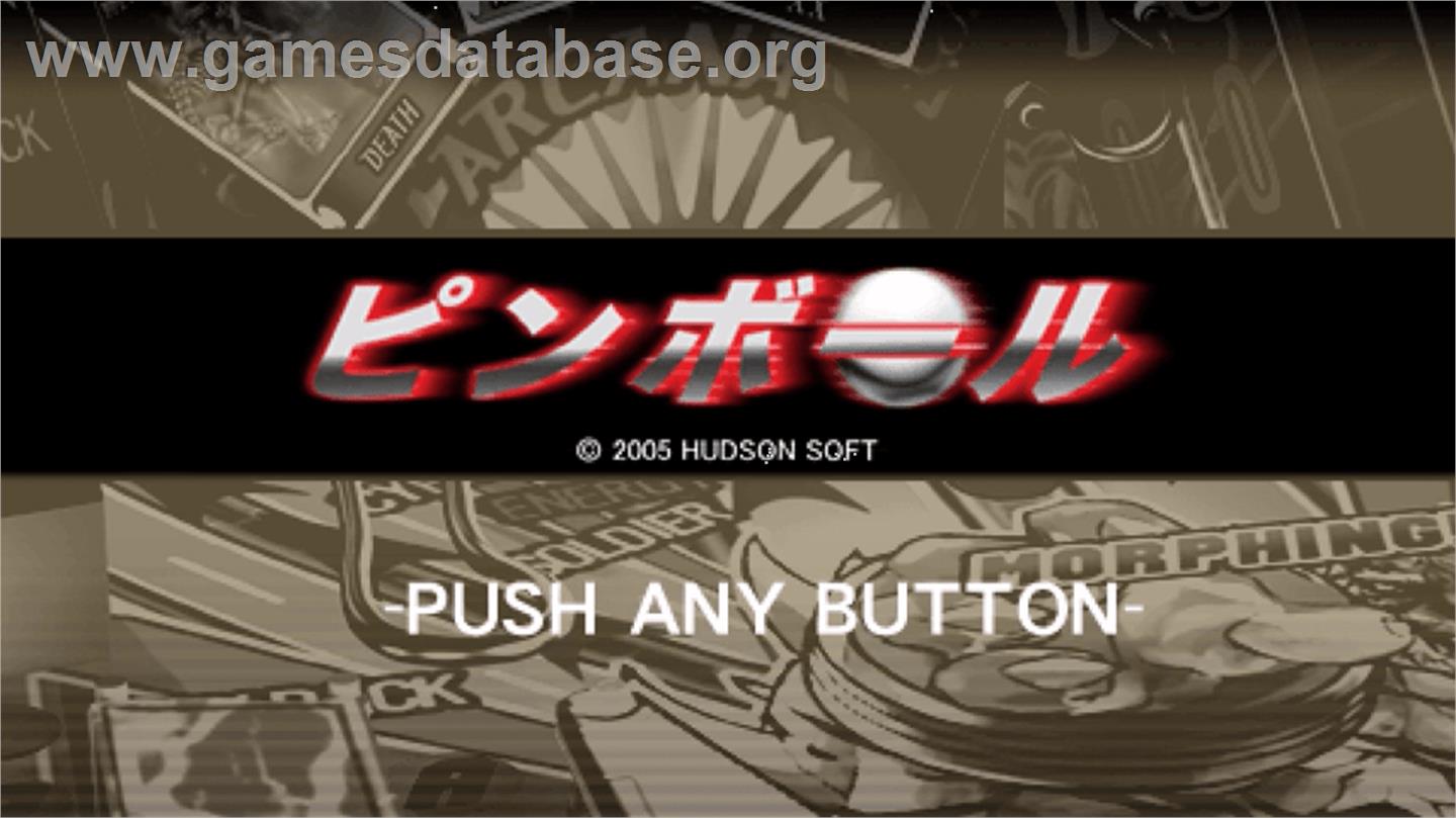 Pinball - Sony PSP - Artwork - Title Screen