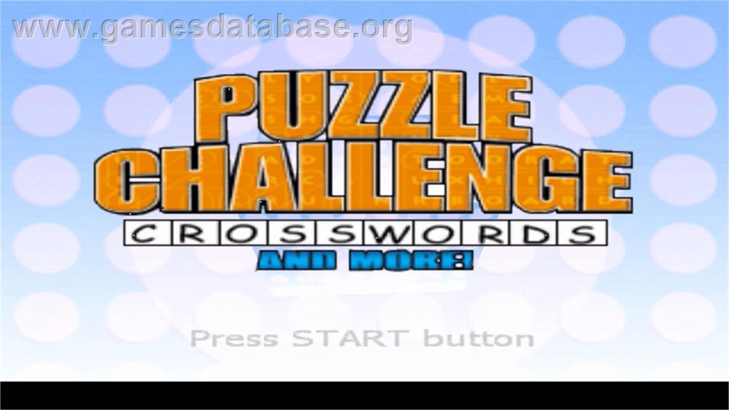 Puzzle Challenge - Crosswords And More ! - Sony PSP - Artwork - Title Screen