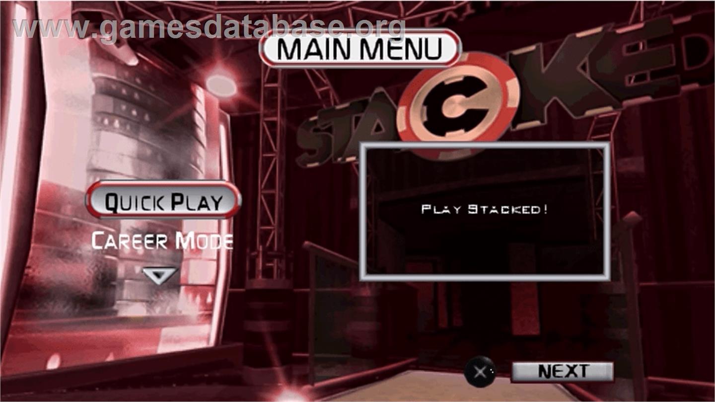 Stacked With Daniel Negreanu - Sony PSP - Artwork - Title Screen