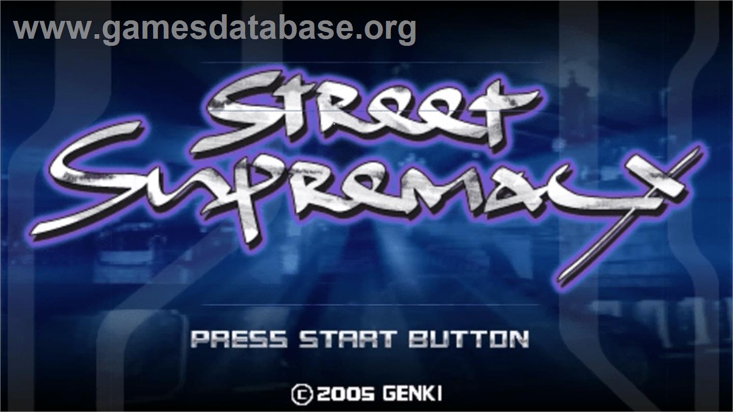 Street Supremacy - Sony PSP - Artwork - Title Screen