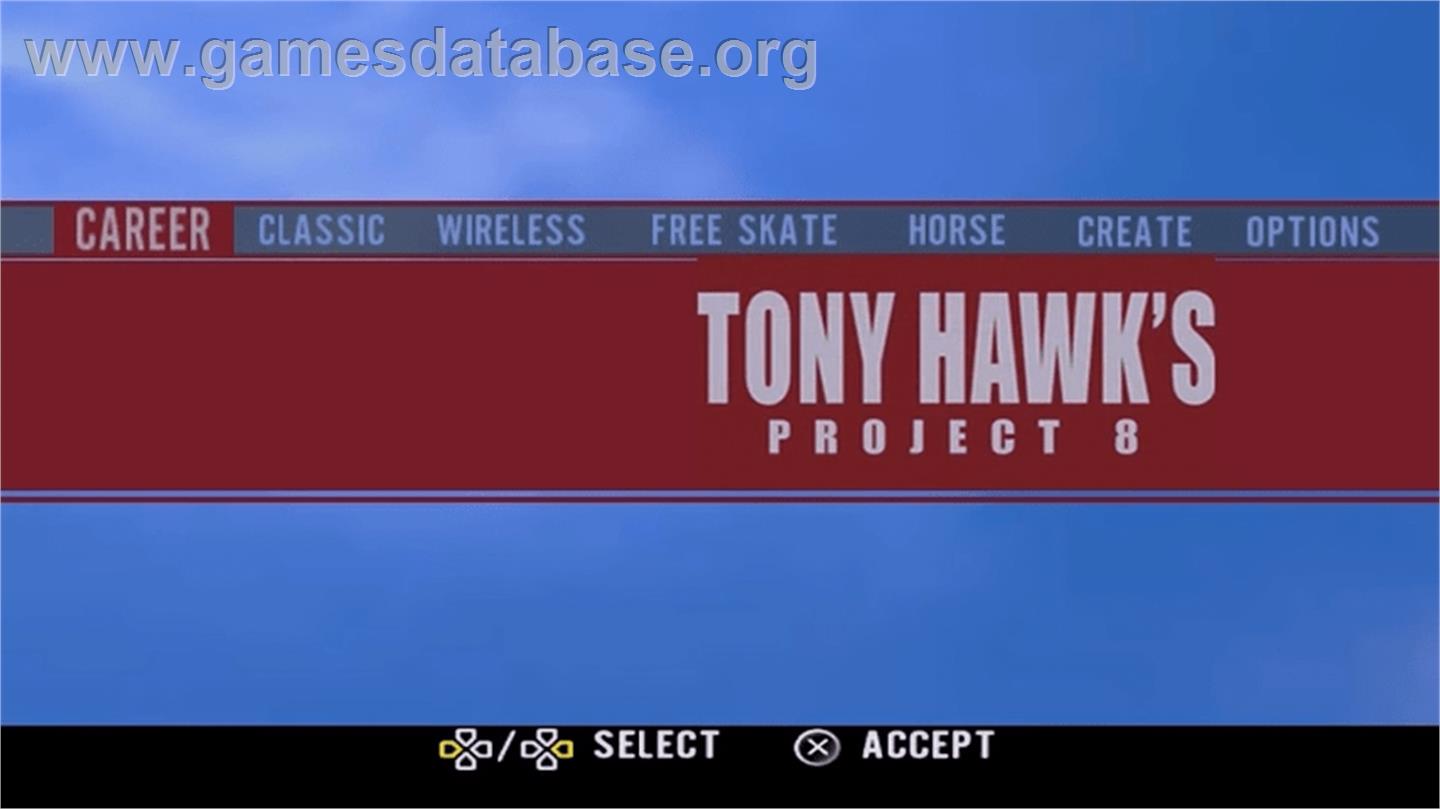 Tony Hawk's Project 8 - Sony PSP - Artwork - Title Screen