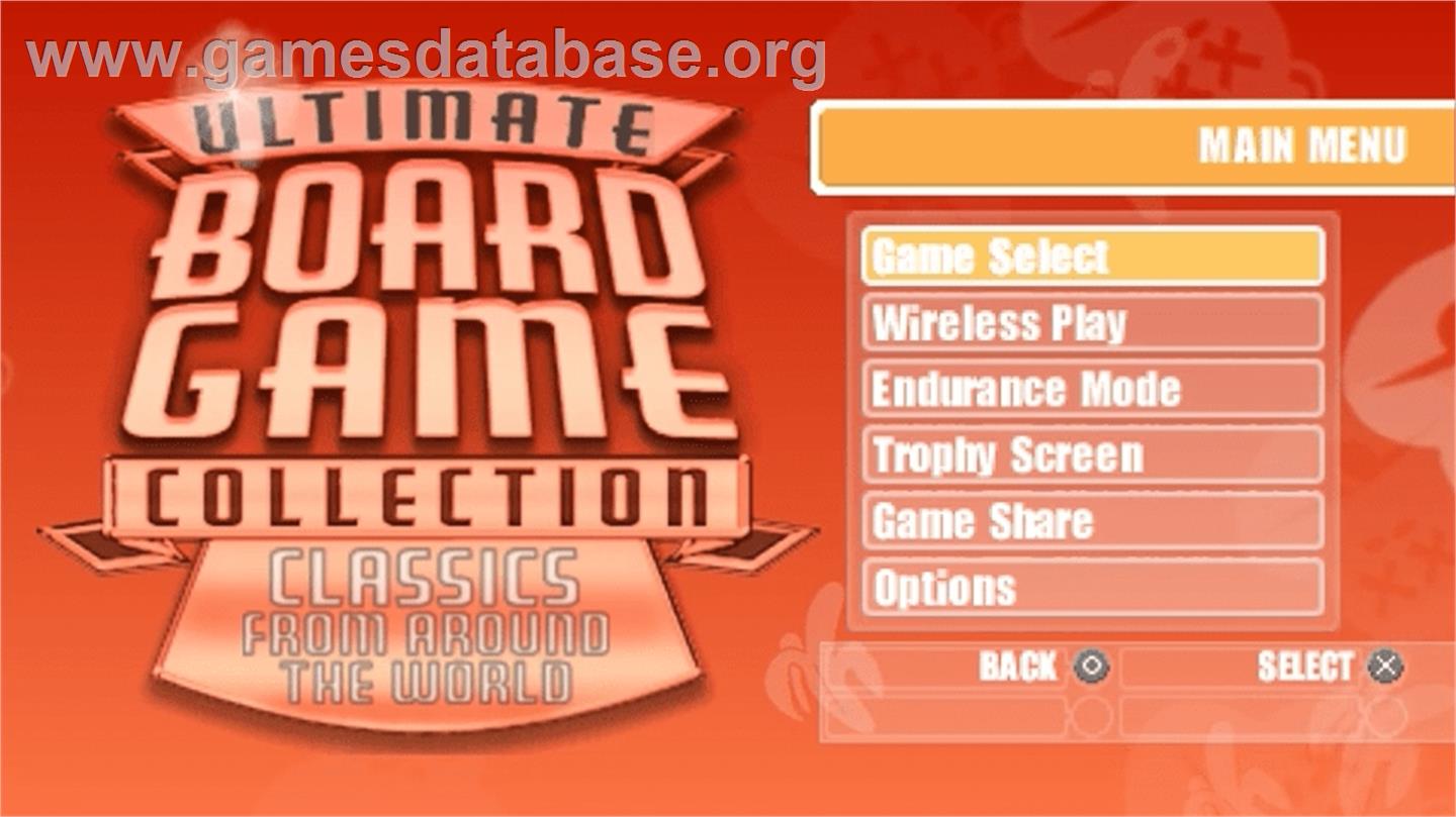 Ultimate Board Game Collection - Sony PSP - Artwork - Title Screen
