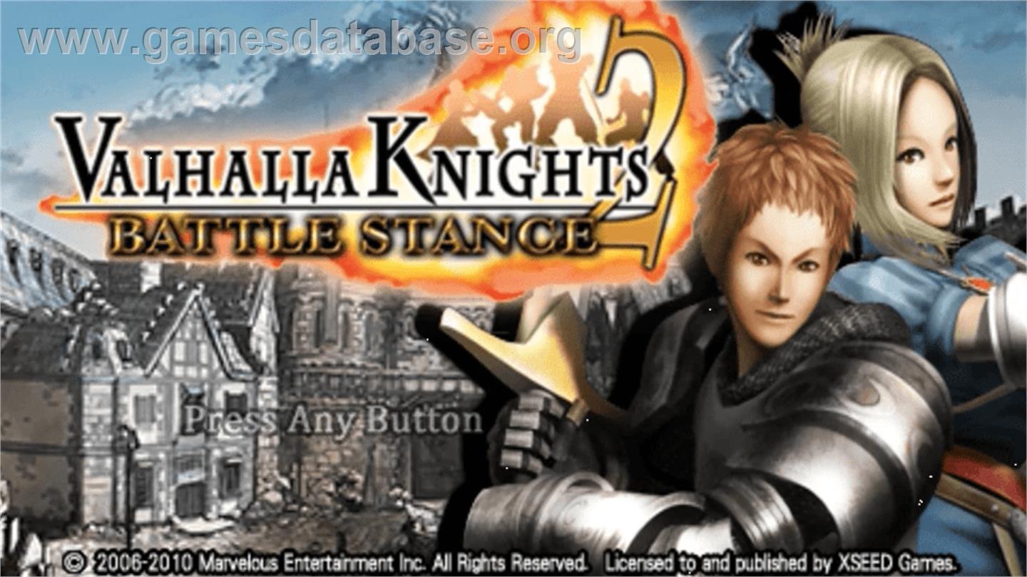 Valhalla Knights 2 - Battle Stance - Sony PSP - Artwork - Title Screen