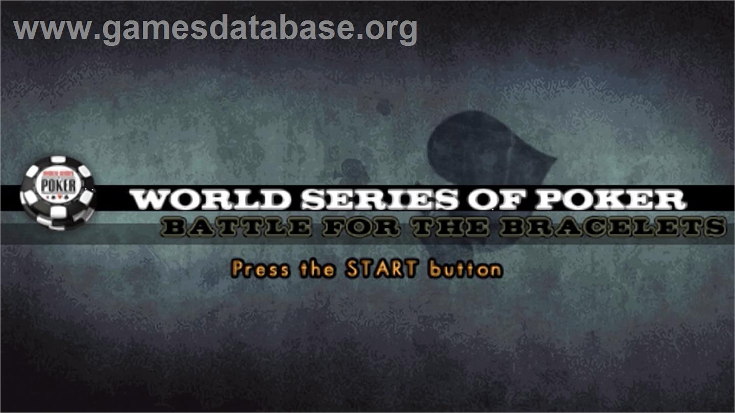 World Series of Poker 2008: Battle for the Bracelets - Sony PSP - Artwork - Title Screen