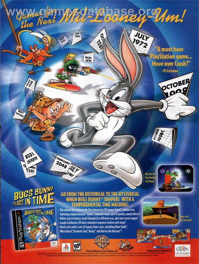 Bugs Bunny Lost in Time - Sony Playstation - Artwork - Advert