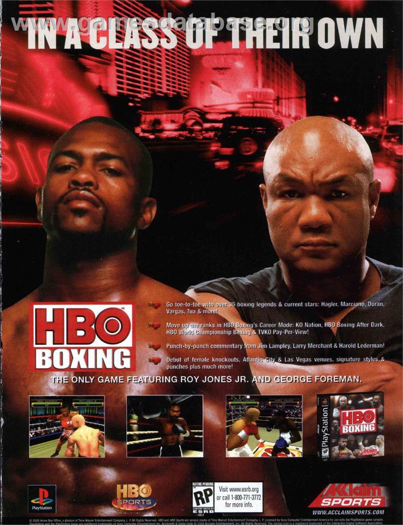 Hbo Boxing - Sony Playstation - Artwork - Advert