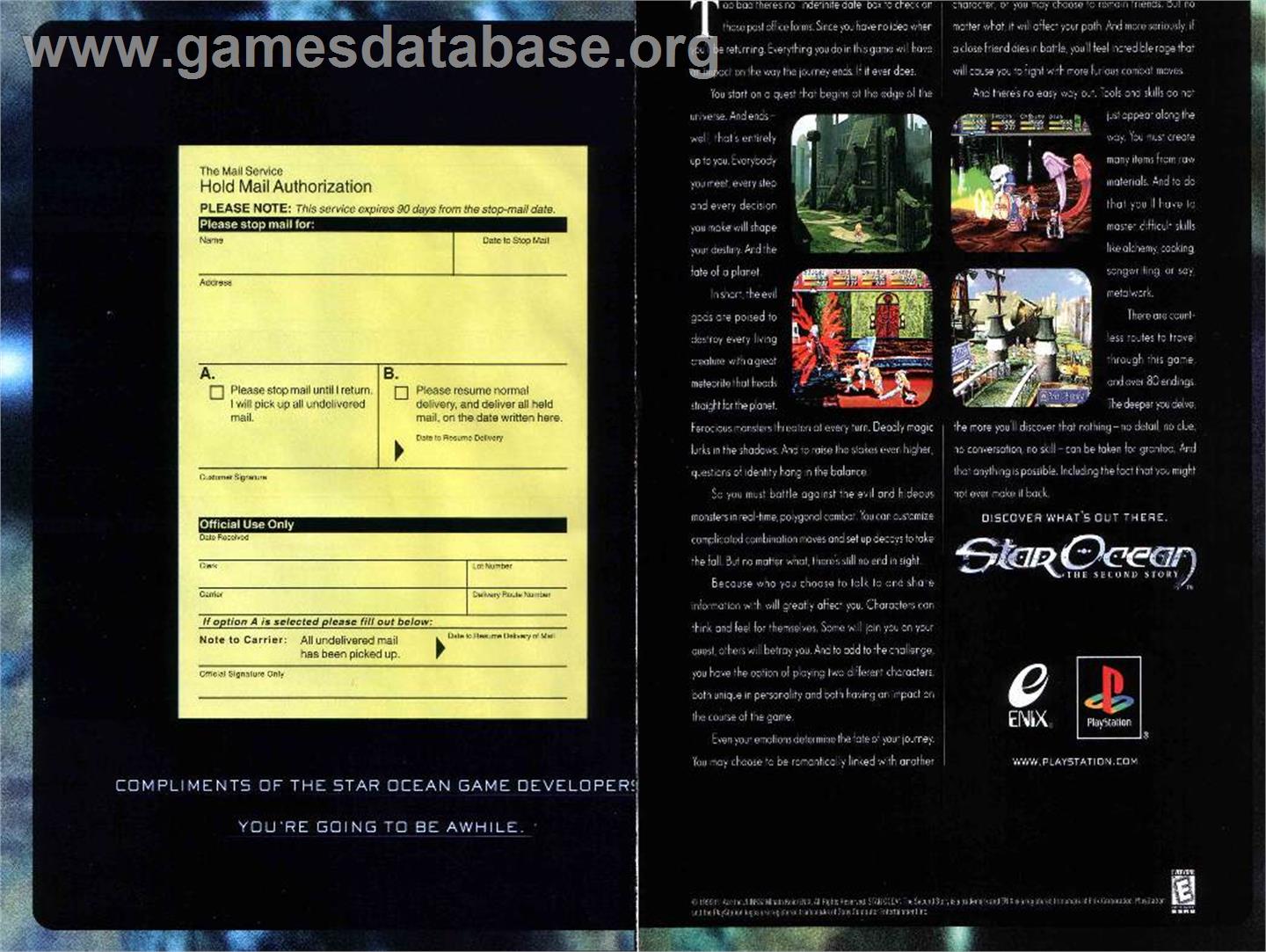 Star Ocean: The Second Story - Sony Playstation - Artwork - Advert