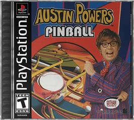 Box cover for Austin Powers Pinball on the Sony Playstation.