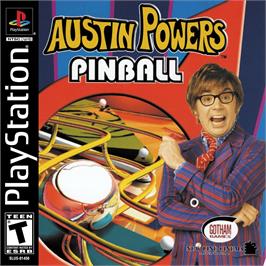 Box cover for Austin Powers Pinball on the Sony Playstation.