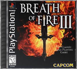 Box cover for Breath of Fire III on the Sony Playstation.