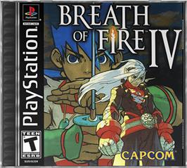 Box cover for Breath of Fire IV on the Sony Playstation.