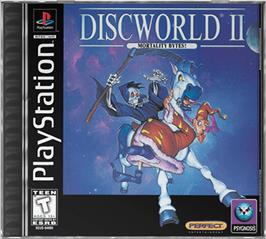 Box cover for Discworld II: Mortality Bytes! on the Sony Playstation.
