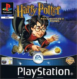 Box cover for Harry Potter And The Sorcerer's Stone on the Sony Playstation.