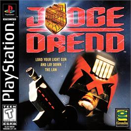 Box cover for Judge Dredd on the Sony Playstation.