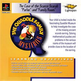Box cover for Lightspan - The Quaddle Family Mysteries 3 - The case of the Scarce Scarab - Parlor - Family Room on the Sony Playstation.