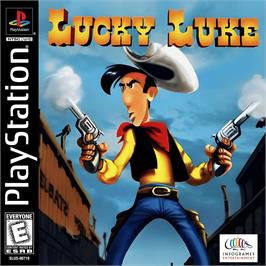 Box cover for Lucky Luke on the Sony Playstation.