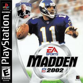 Box cover for Madden Nfl 2002 on the Sony Playstation.
