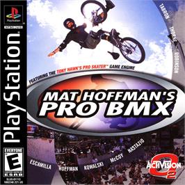Box cover for Mat Hoffman's Pro Bmx on the Sony Playstation.