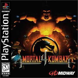 Box cover for Mortal Kombat 4 on the Sony Playstation.
