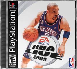 Box cover for NBA Live 2003 on the Sony Playstation.