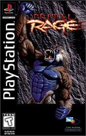 Box cover for Primal Rage on the Sony Playstation.