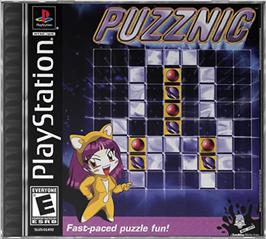 Box cover for Puzznic on the Sony Playstation.