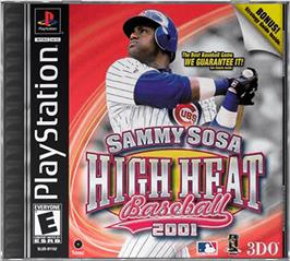 Box cover for Sammy Sosa High Heat Baseball 2001 on the Sony Playstation.