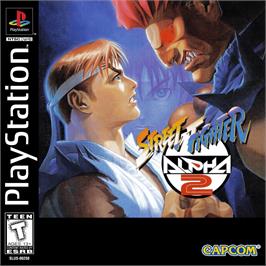 Box cover for Street Fighter Alpha 2 on the Sony Playstation.