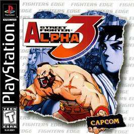 Box cover for Street Fighter Alpha 3 on the Sony Playstation.