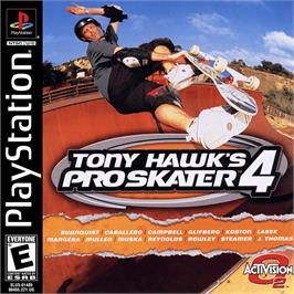 Box cover for Tony Hawk's Pro Skater 4 on the Sony Playstation.