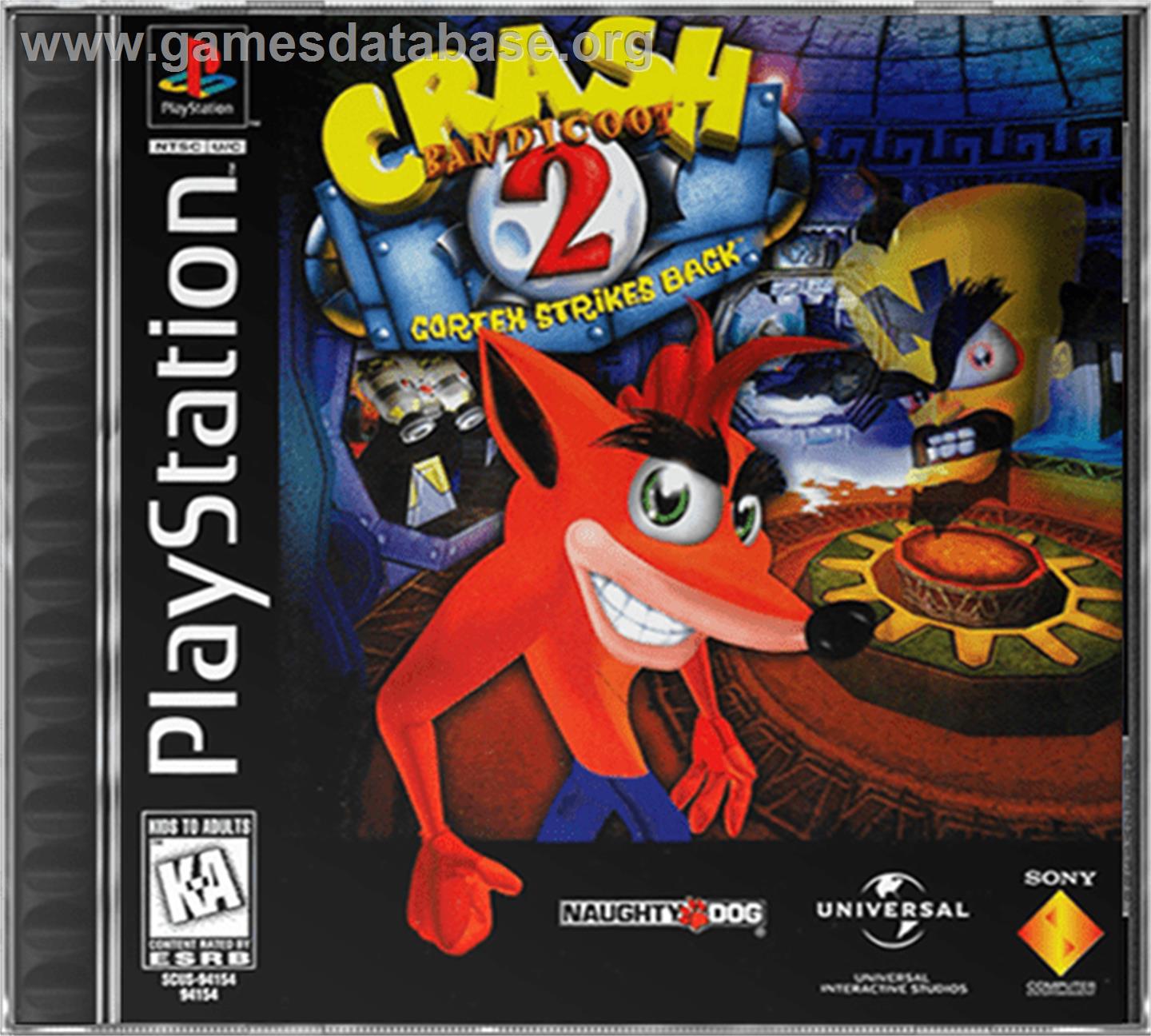 Crash Bandicoot 2: Cortex Strikes Back - Sony Playstation - Artwork - Box