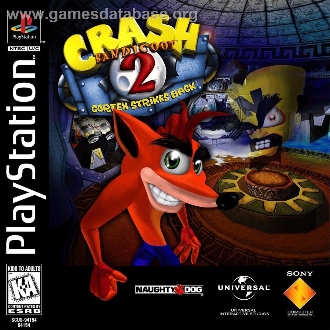 Crash Bandicoot 2 - Cortex Strikes Back - Sony Playstation - Artwork - Box