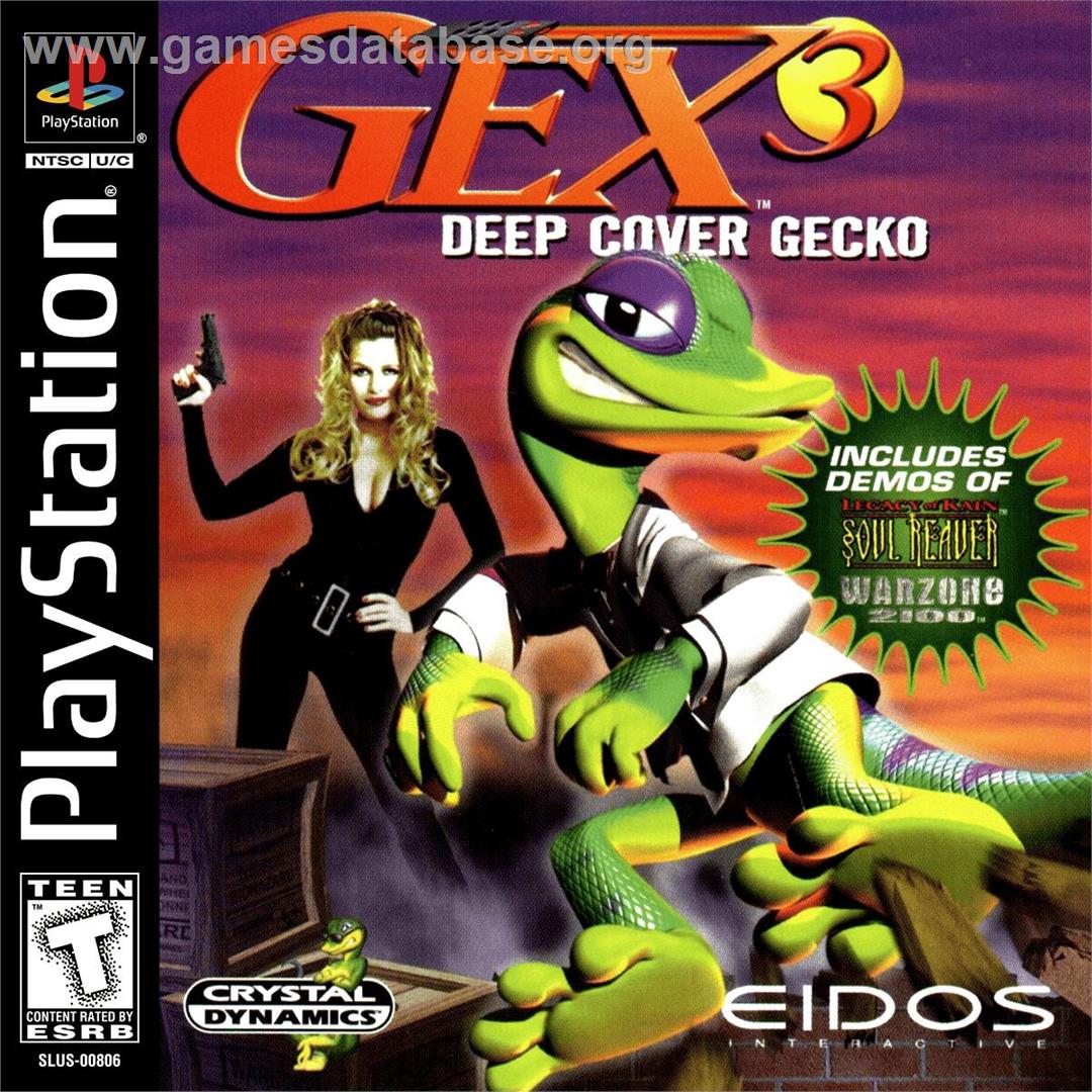Gex 3 - Deep Cover Gecko - Sony Playstation - Artwork - Box