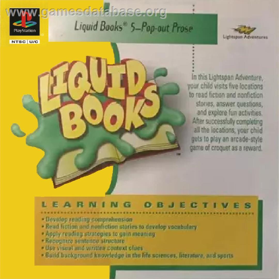 Lightspan - Liquid Books 5 - Pop-0ut Prose - Sony Playstation - Artwork - Box