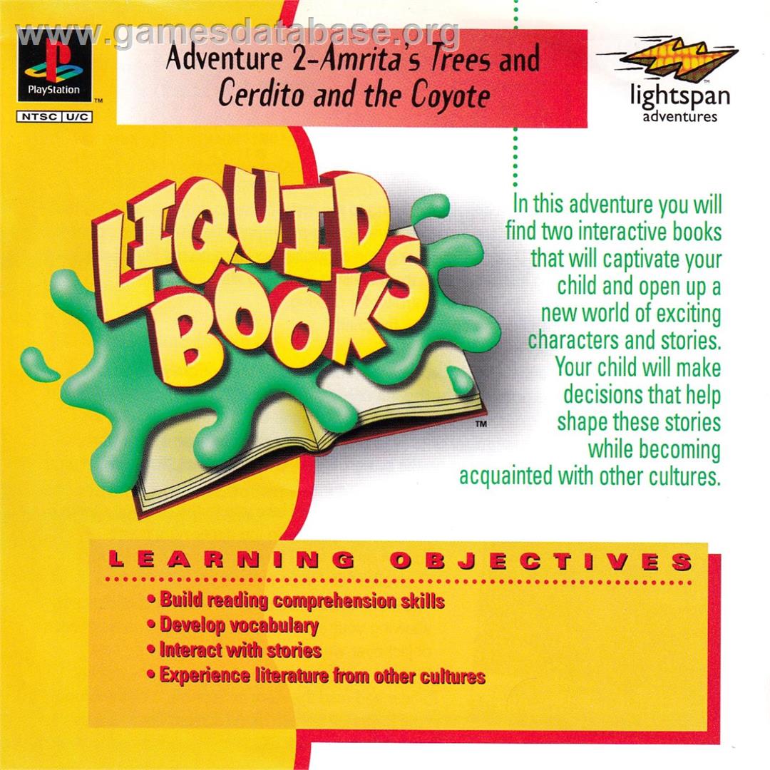 Lightspan - Liquid Books Adventure 2 - Amrita's Trees And Cerdito And The Coyote - Sony Playstation - Artwork - Box