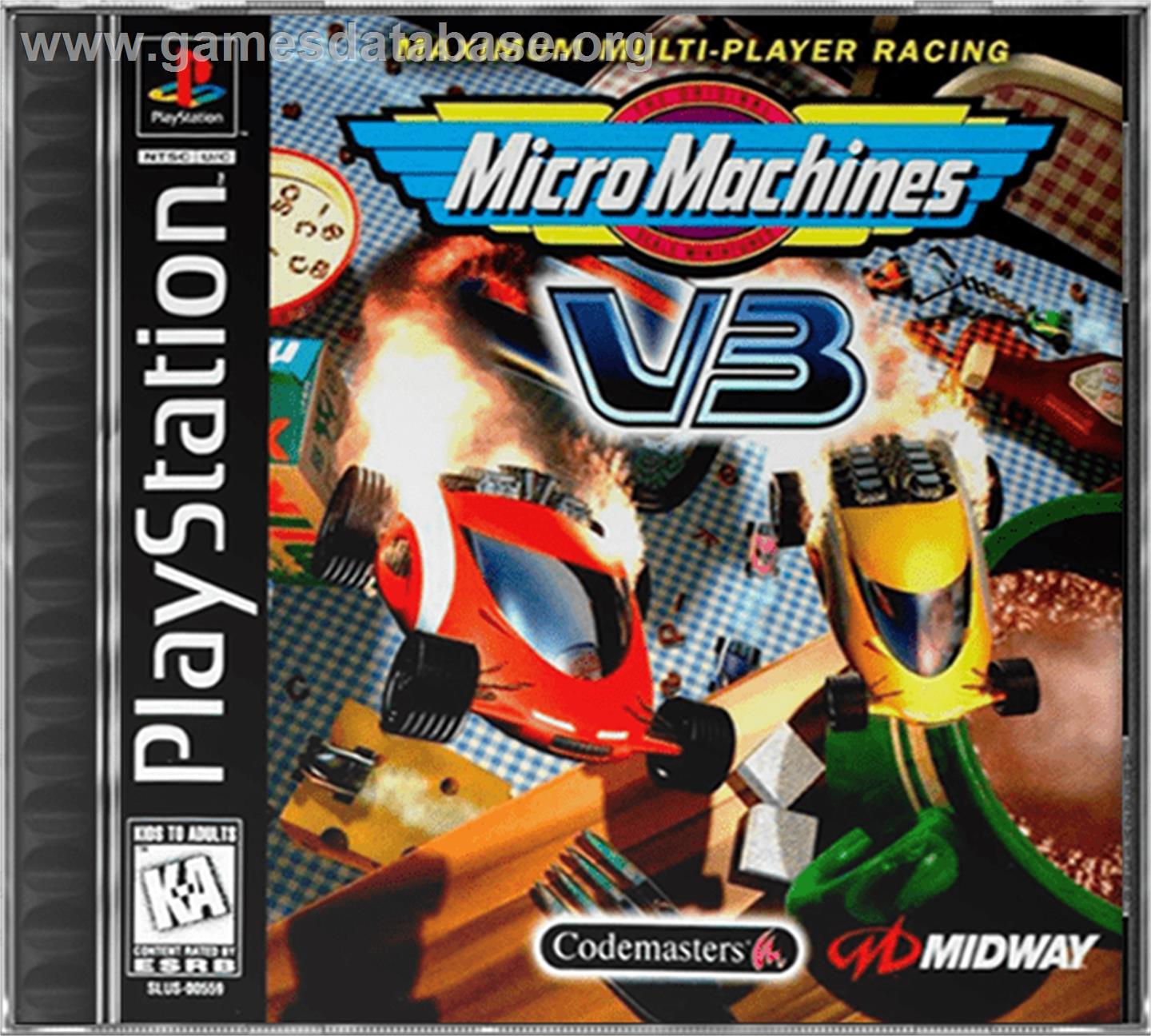 Micro Machines V3 - Sony Playstation - Artwork - Box