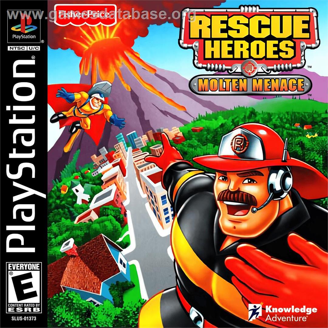 Rescue Heroes - Molten Menace - Sony Playstation - Artwork - Box