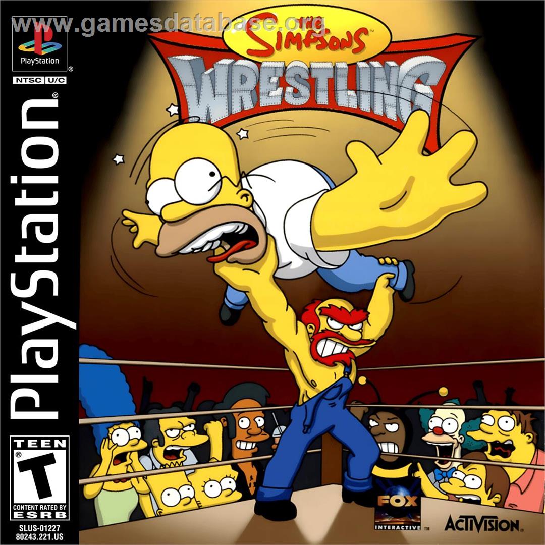 Simpsons Wrestling, The - Sony Playstation - Artwork - Box