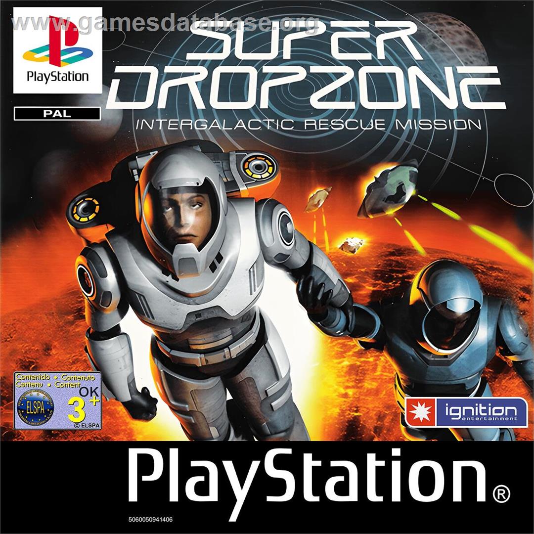 Super Dropzone - Intergalactic Rescue Mission - Sony Playstation - Artwork - Box