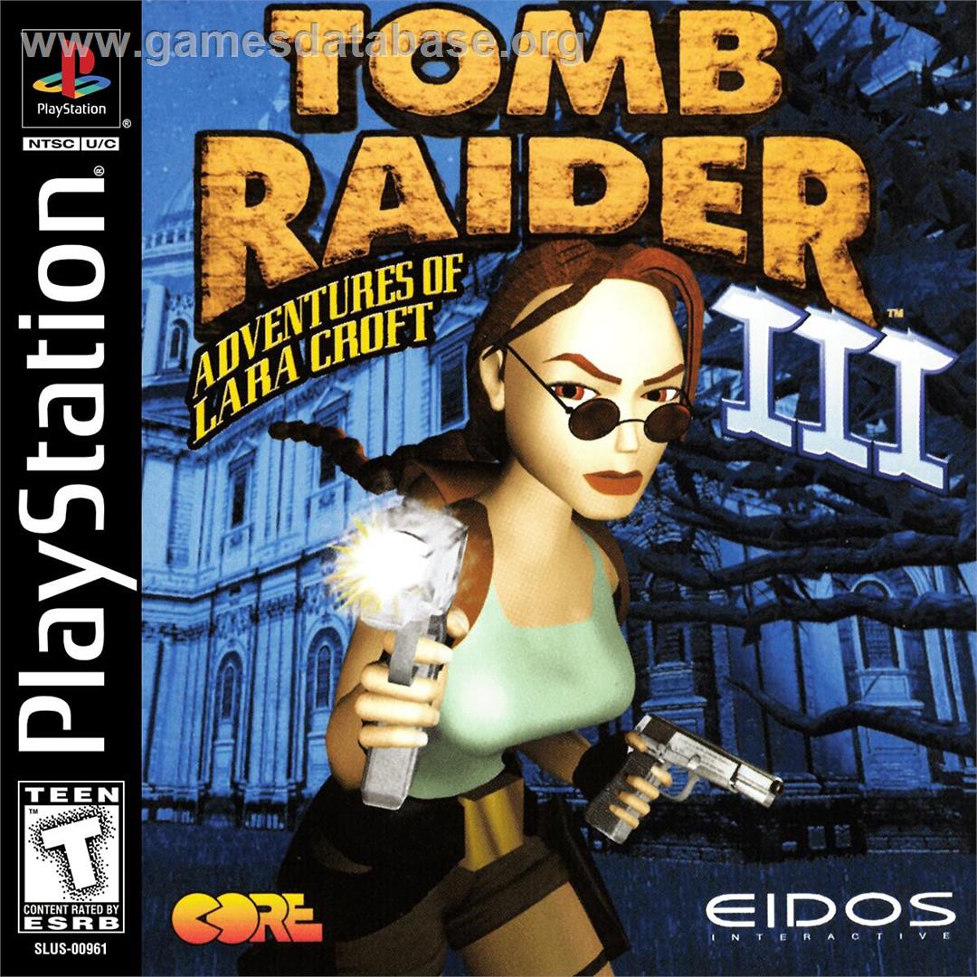 Tomb Raider 3 - Adventures Of Lara Croft - Sony Playstation - Artwork - Box