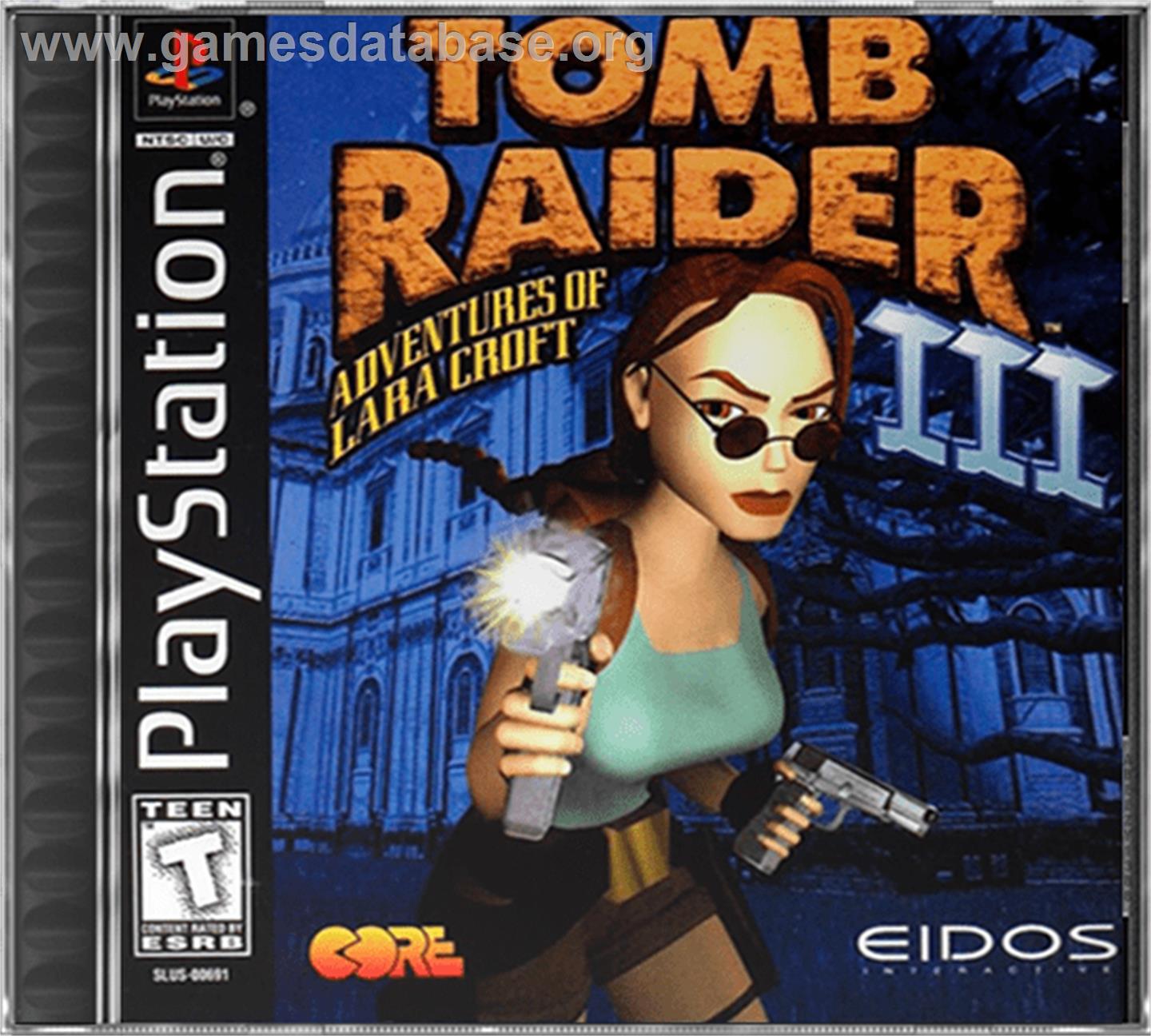 Tomb Raider III: Adventures of Lara Croft - Sony Playstation - Artwork - Box