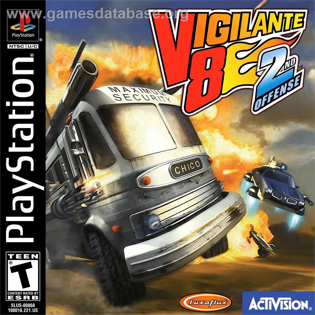 Vigilante 8 - 2nd Offense - Sony Playstation - Artwork - Box